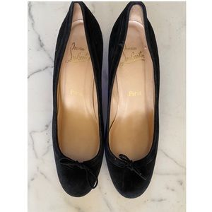 Christian Louboutin Suede Kitten Heel Shoes